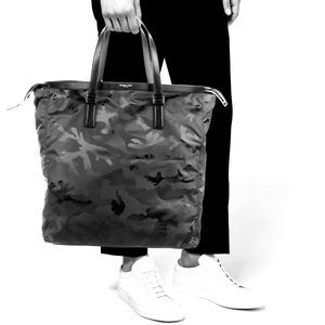 Michael Kors Black/ Gray Metallic Camo Unisex Tote Bag